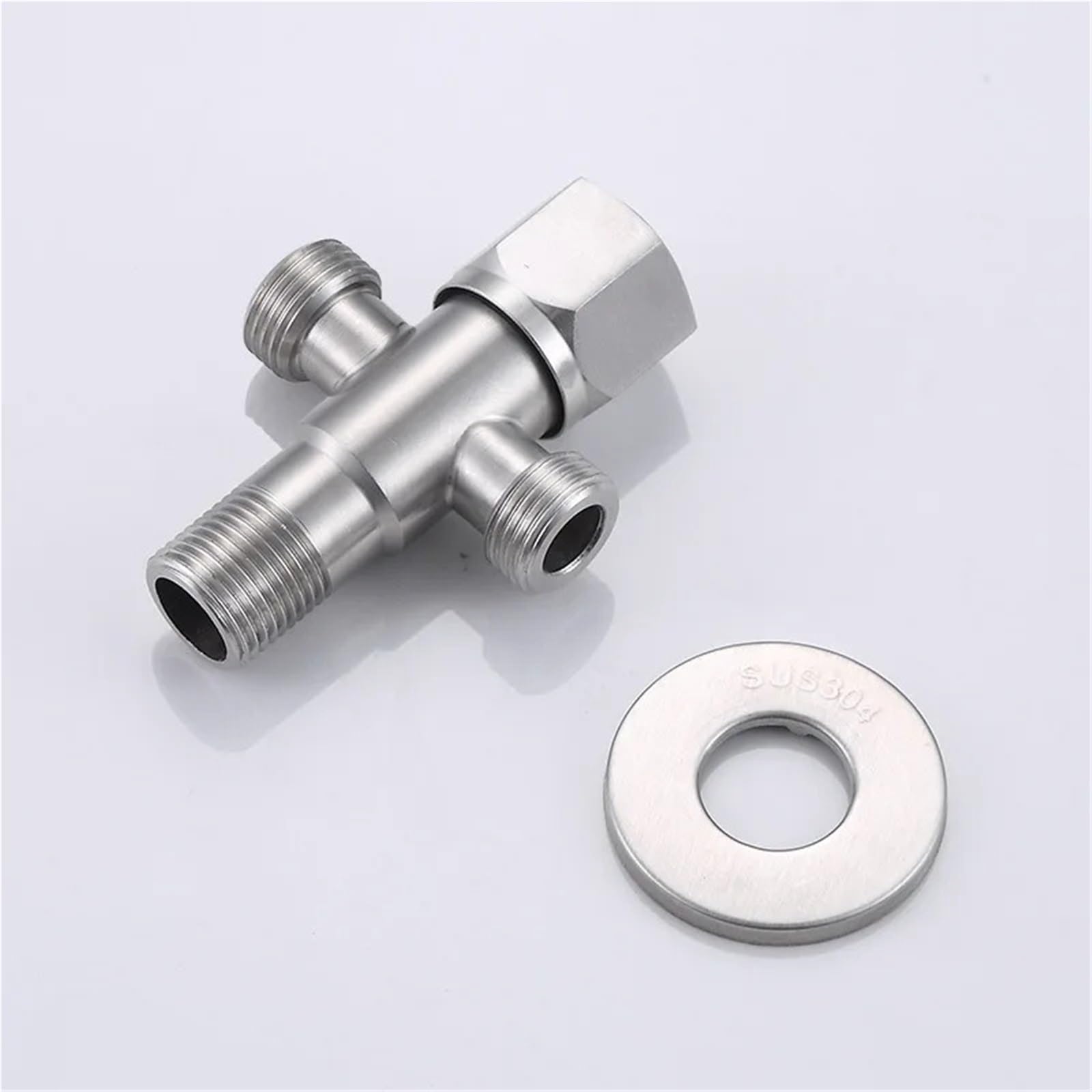 Válvula de baño acero inoxidable, válvula ángulo bidireccional, entrada agua rosca G1/2, accesorios for grifos, 2 uds para bafieras y duchas