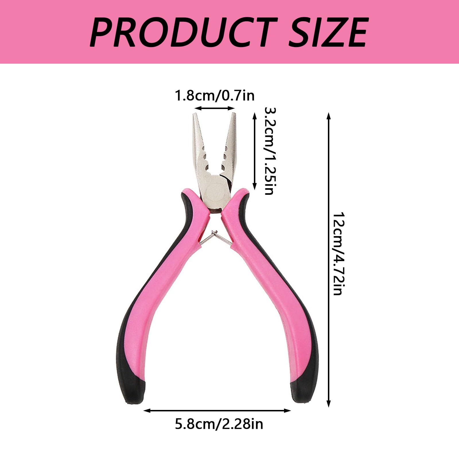 2Pcs Hair Extension 3 Holes Pliers Durable Three-Hole Extensions Tools Mini Pliers Hair Extensions Stainless Steel Hair Extension Pliers for Beads - Image 2