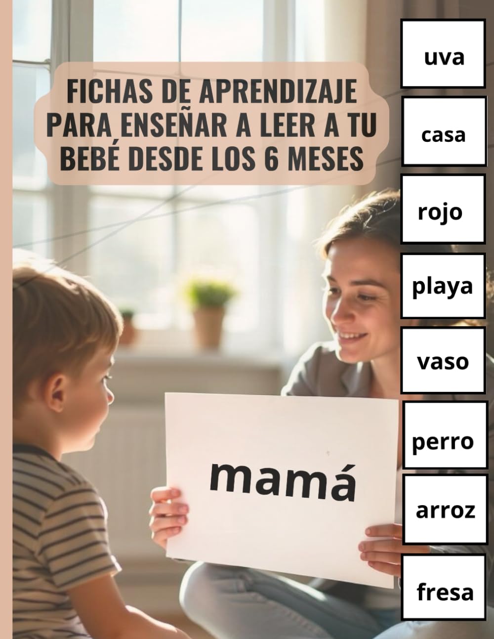 Fichas de Aprendizaje para Enseñar a Leer a tu Bebé desde los 6 Meses.: 200 Fichas Visuales para Estimular el Reconocimiento de Palabras y el Desarrollo del Lenguaje en Niños de 6 Meses a 7 Años.