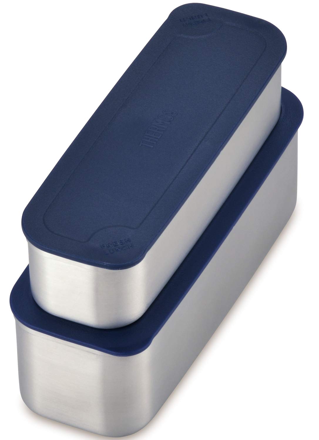 Thermos DSA-604W NC 2-poziomowe pudełko na lunch Slim Fresh, 635 ml, granatowa kratka