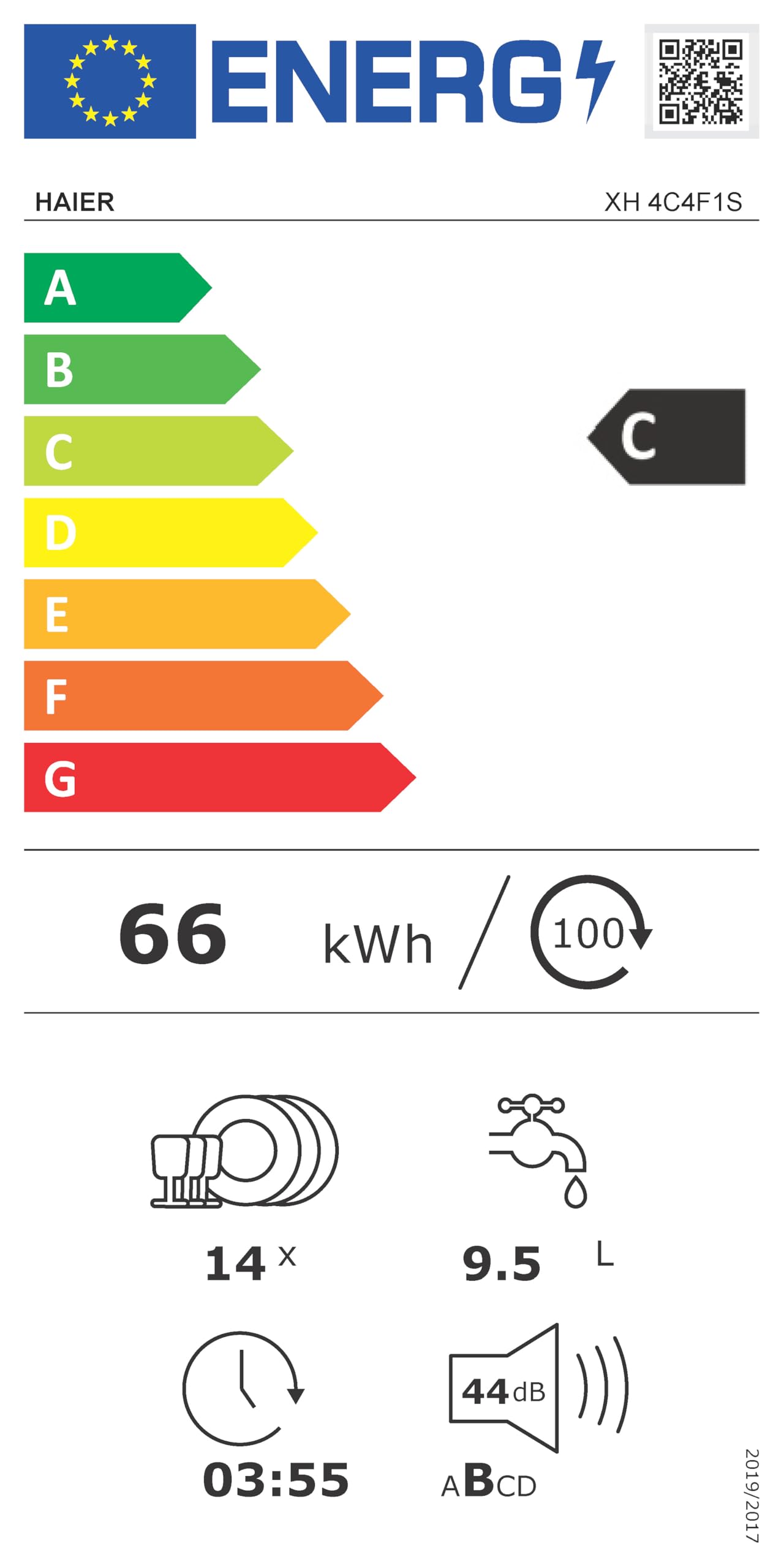 Haier Geschirrspüler teilintegriert 60 cm Washlens Plus Series 2 14 Maßgedecke 5 Programme automatische Türöffnung Besteckschublade leise XH 4C4F1S