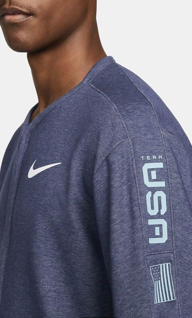 Nike Dri-FIT Mens Training 1/2-Zip Fleece Crew Midnight Navy Yoga Team USA Olypic TOP (2XL)