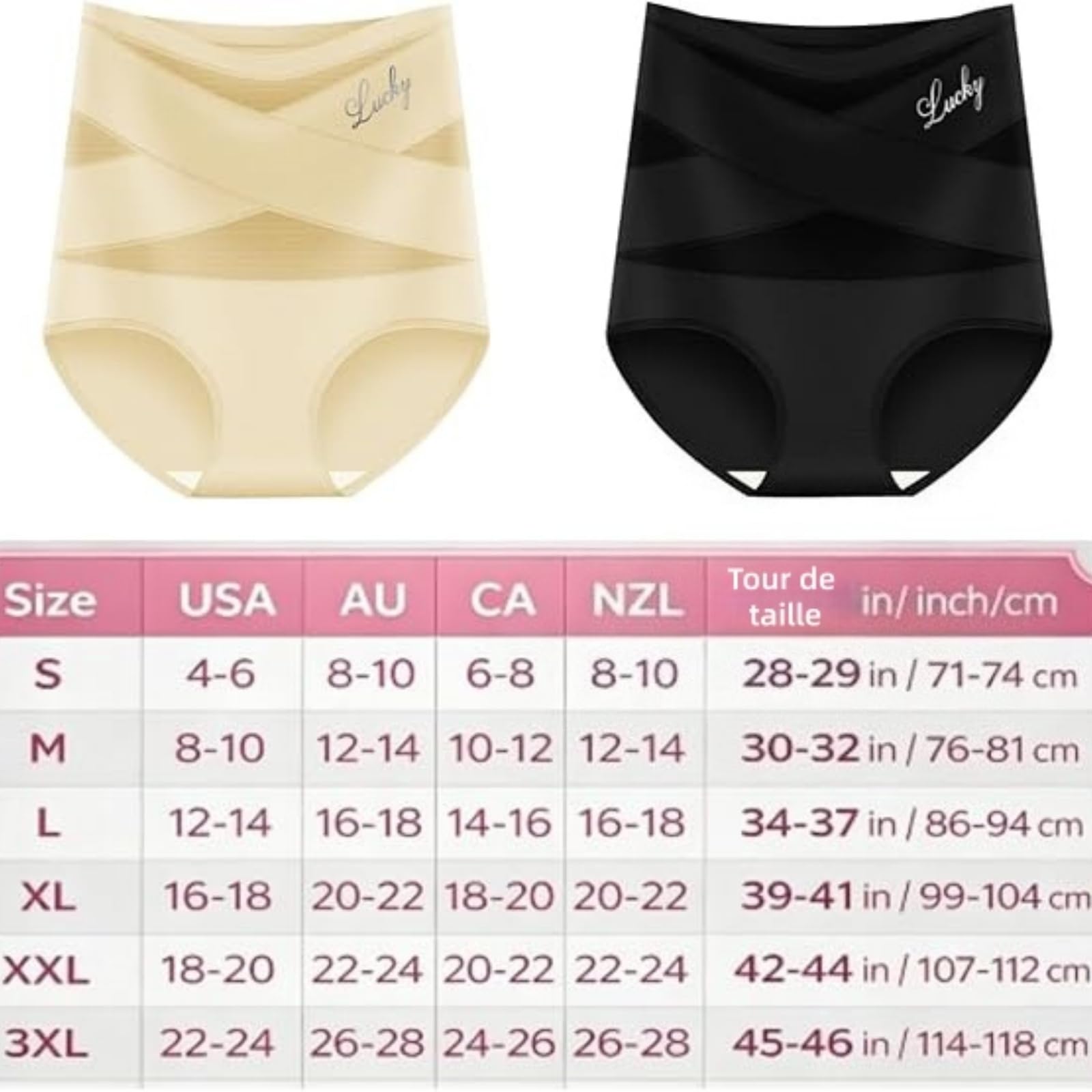 MEIION Maeline Culotte Gainante Taille Haute-Maintien Ventre Plat