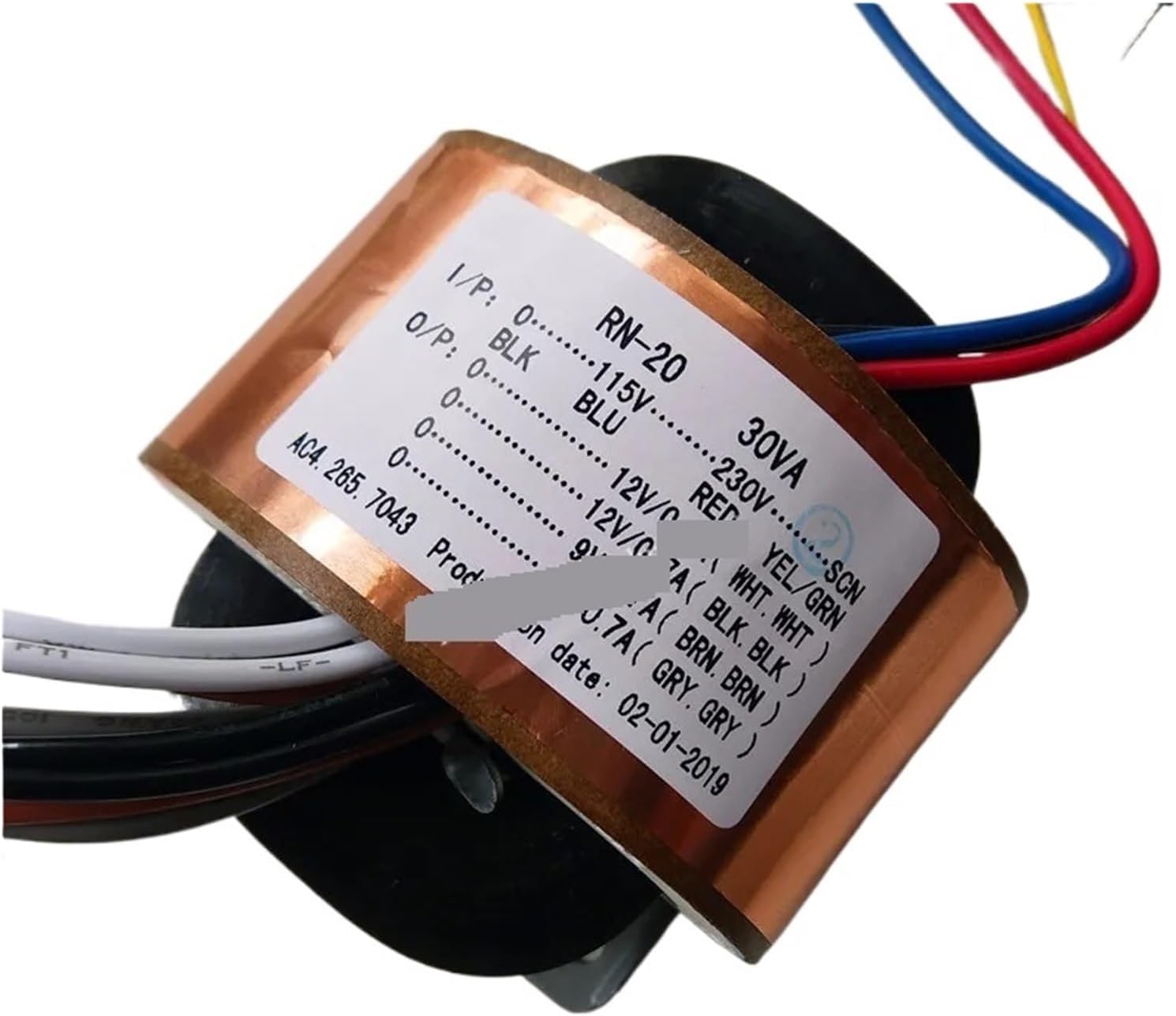 CAARLA R Core Transformer R Core Transformer 30W R20 Transformer 115-230V to 12V-0-12V 1.25A Copper Shield Pre-Decoder Audio Power Amplifier(30VA 2X12V 1.25A)