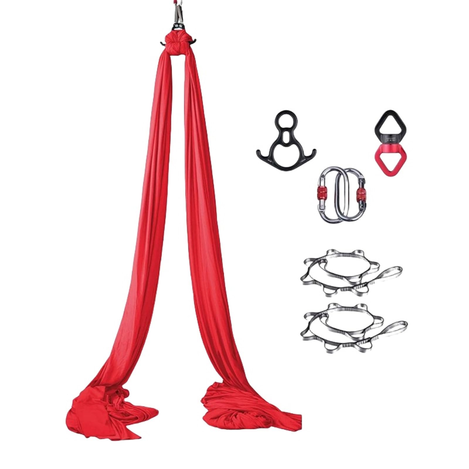 INLANDSIS Hotel Bee Yoga Aerial Silk(8x2.8m), Yoga Hammock for Hanging, Trapeze Swing, Strong Load-Bearing, Safe Protection, Yoga Swing Set, Acrobatics Hammock (Red)