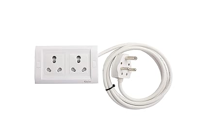 SeCro 16 Amp Dual Socket Surge Protected and Plug Extension Cord Cable (15 Meters)