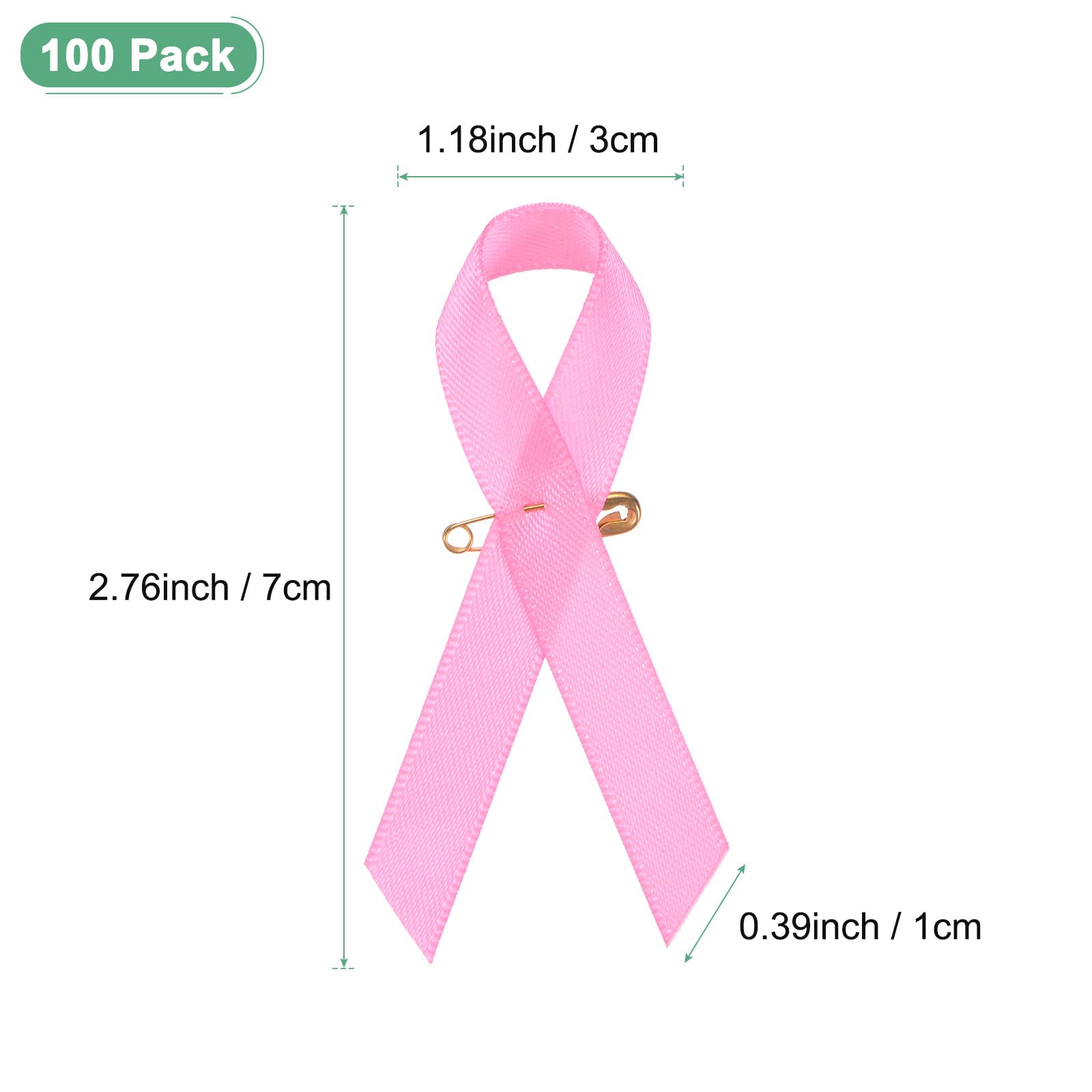 M METERXITY 100-Pack Pink Awareness Ribbons - Image 3