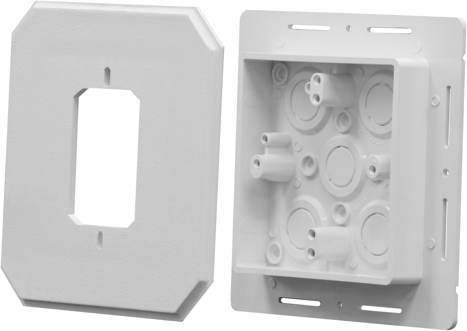 Arlington 8081F Siding Box Kit For Fixtures and Receptacles, Cover with Flanges, White