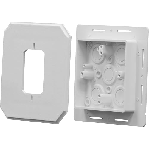 Arlington 8081F Siding Box Kit For Fixtures and Receptacles, Cover with Flanges, White