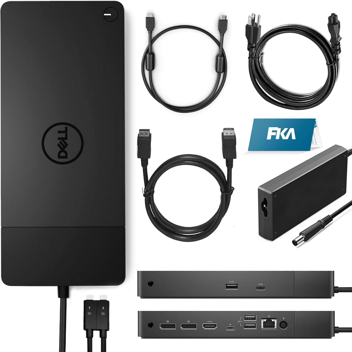Dell WD19DC Docking Station, Performance Dock WD19DC - 3 Year Warranty, with 240W Power Adapter + 210W Power Delivery + ZoomSpeed HDMI Cable + ZoomSpeed DisplayPort Cable (New)