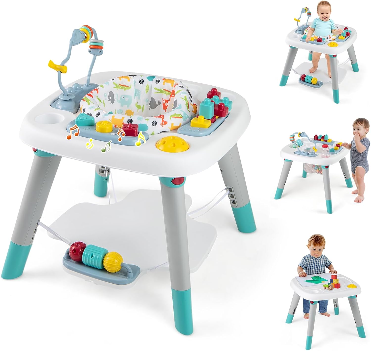 BABY JOY 6-in-1 Baby Activity Center, Baby Jumper & Interactive Play Table with 360° Rotating Seat, Detachable Toys & Music, Montessori-Inspired Design, Activity Center for Infant Toddlers 6-36 Months - Image 1 of 9
