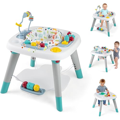 BABY JOY 6-in-1 Baby Activity Center, Baby Jumper & Interactive Play Table with 360° Rotating Seat, Detachable Toys & Music, Montessori-Inspired Design, Activity Center for Infant Toddlers 6-36 Months