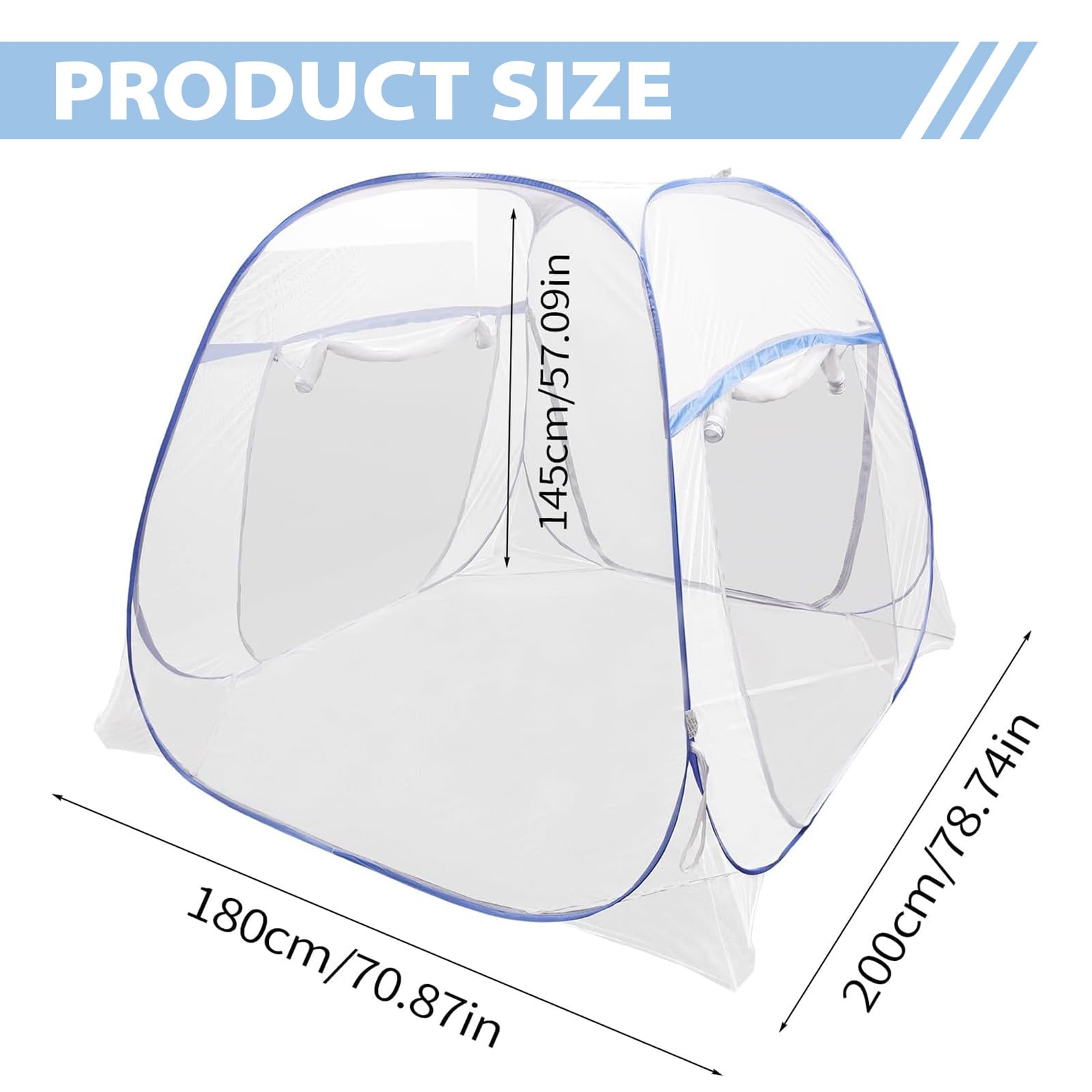 Zanzariera Da Letto Matrimoniale, 180 * 200cm Zanzariera Pop Up, Pieghevole Zanzariera Per Letto Con Doppia Porta Per Camera Da Letto Campeggio