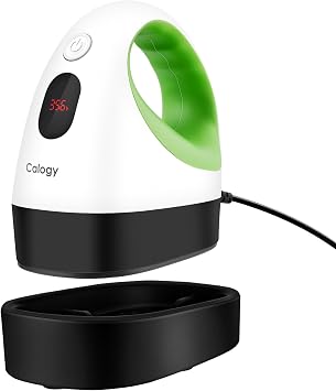 Calogy Mini Heat Press, Heat Transfer Machine, Constant Temp Control, Insulated Safety Base, Fits for Crafts, T-Shirt, Hat, Cap, Pillows White Green