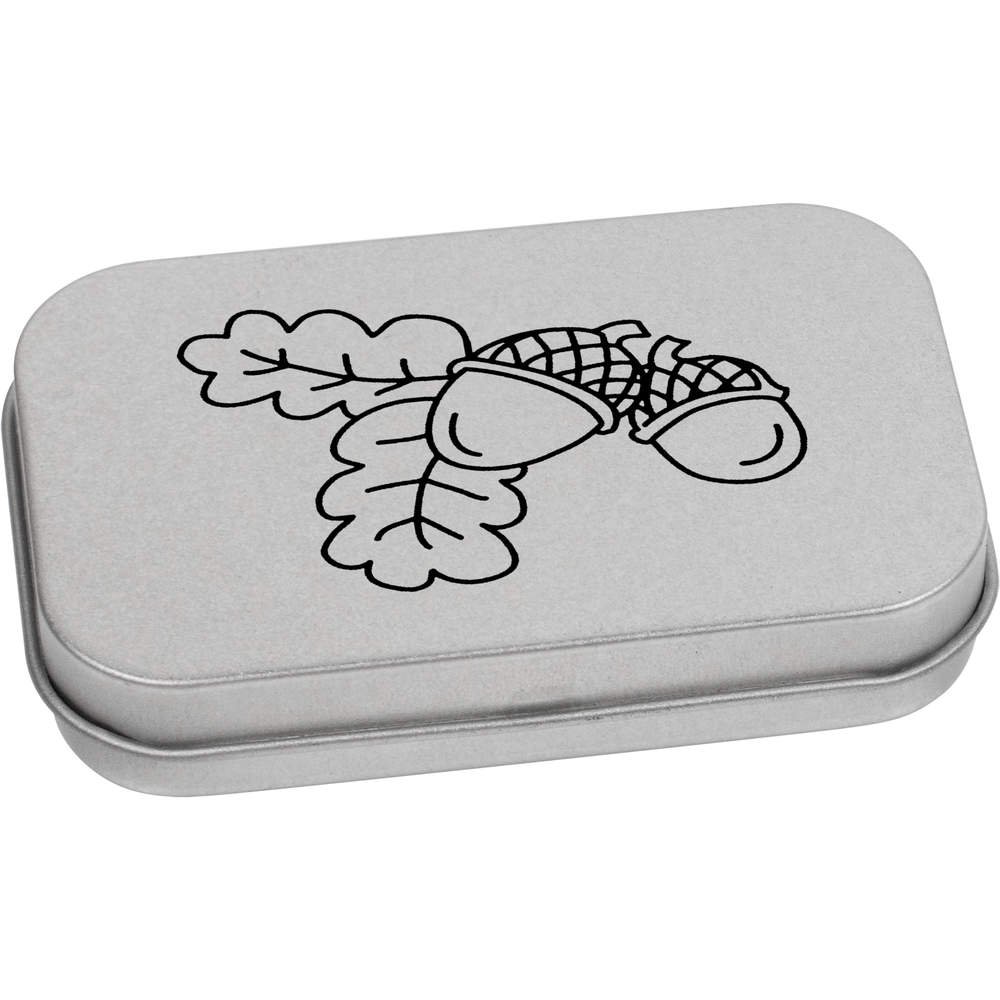 80mm 'Oak Tree Acorns' Metal Hinged Tin/Storage Box (TT00079249)