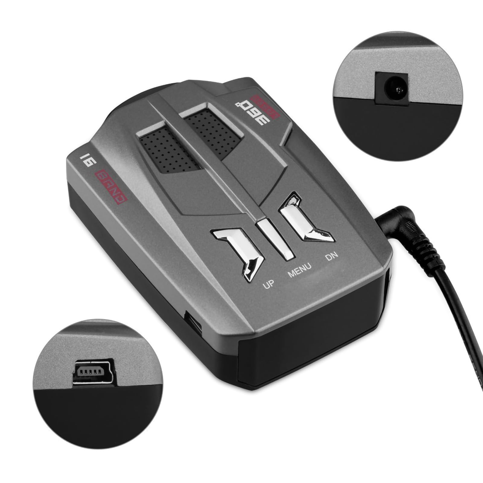Cocoarm Detector de para Automóvil, Material ABS, Detección de 360 ​​​​Grados, Indicaciones de Voz de Velocidad para una Conducción Segura, Ideal para Todos los Conductores