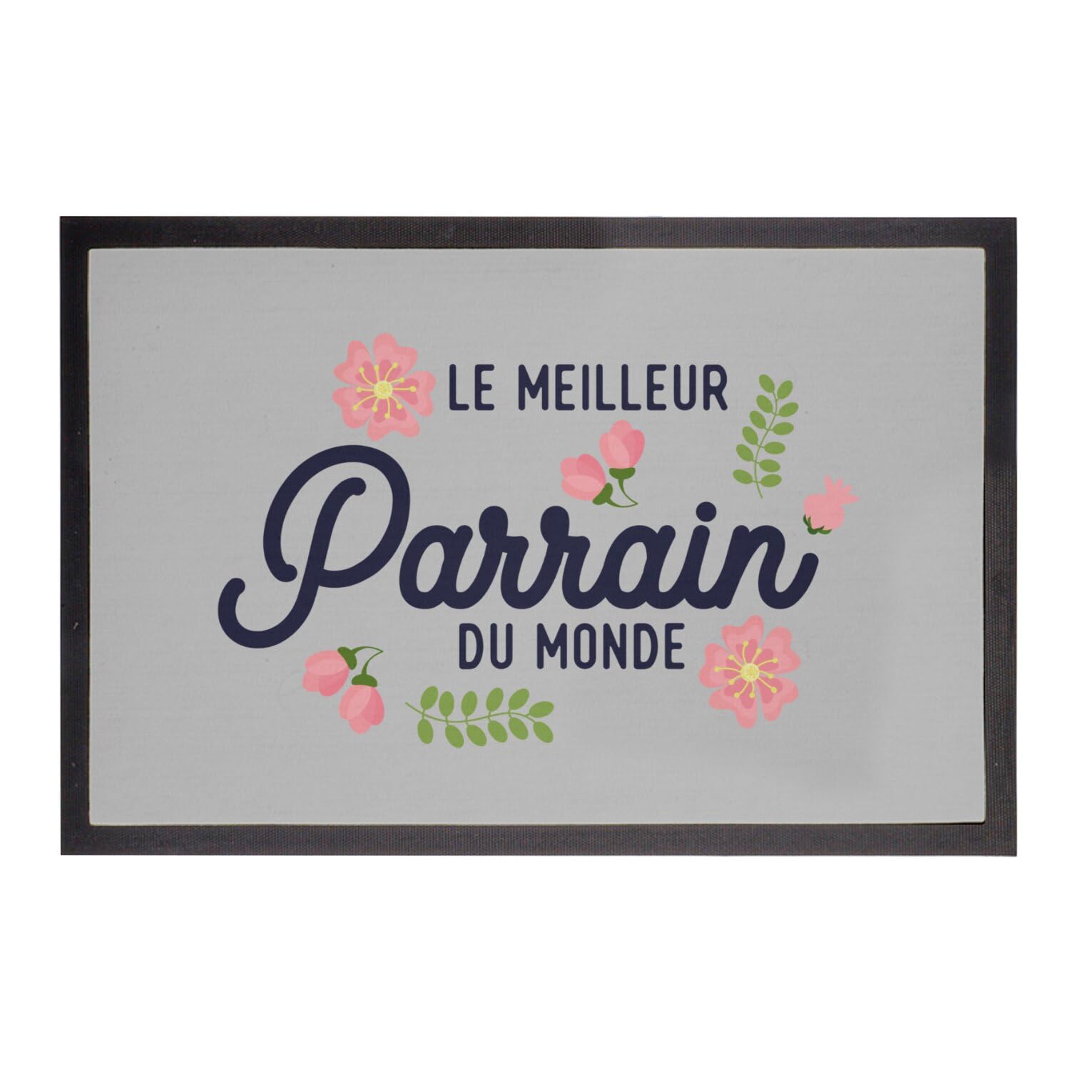 Paillasson Gris Le Meilleur Parrain du Monde Tapis d'Entrée Famille 75x50cm