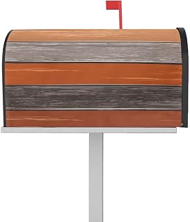 Mailbox Cover Magnetic Vintage Farm Barn Wood Board Mailbox Covers Standard Size 21x18in,Mailbox Covers Wrap Post Letter Box Cover for Garden Yard Outdoor Decor Orange Gray Gradient Art