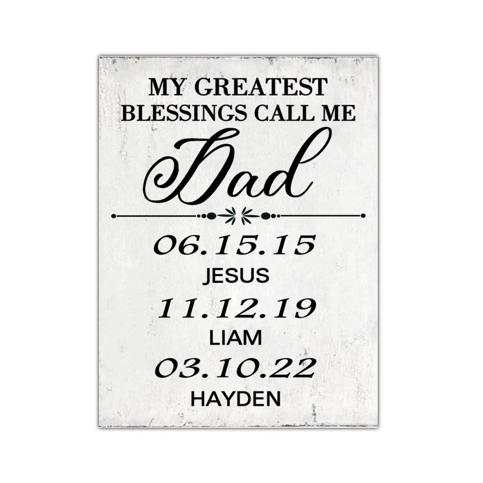 Plaque en bois papa cadeau anniversaire 45x61 cm de style rustique