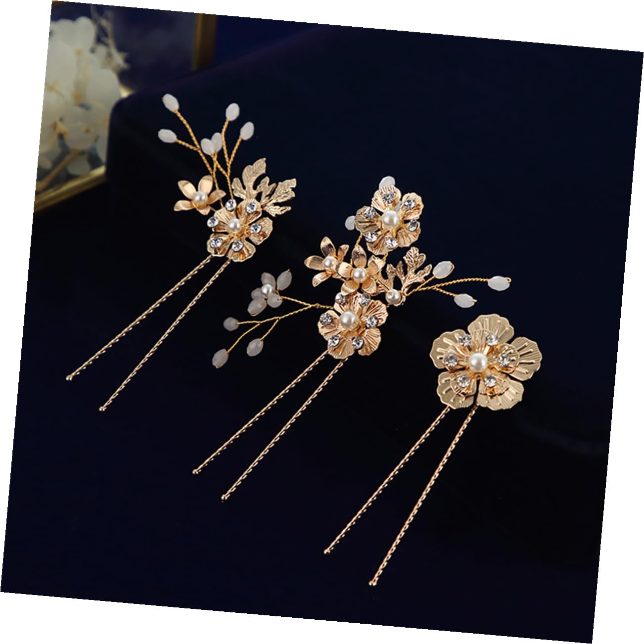 Beavorty 9stücke Teiliges Perlen U-förmige Haarnadeln Mit Strass Eleganter Haarschmuck Für Hochzeiten Und Partys Handgefertigte Braut Haarklammern Für Damen