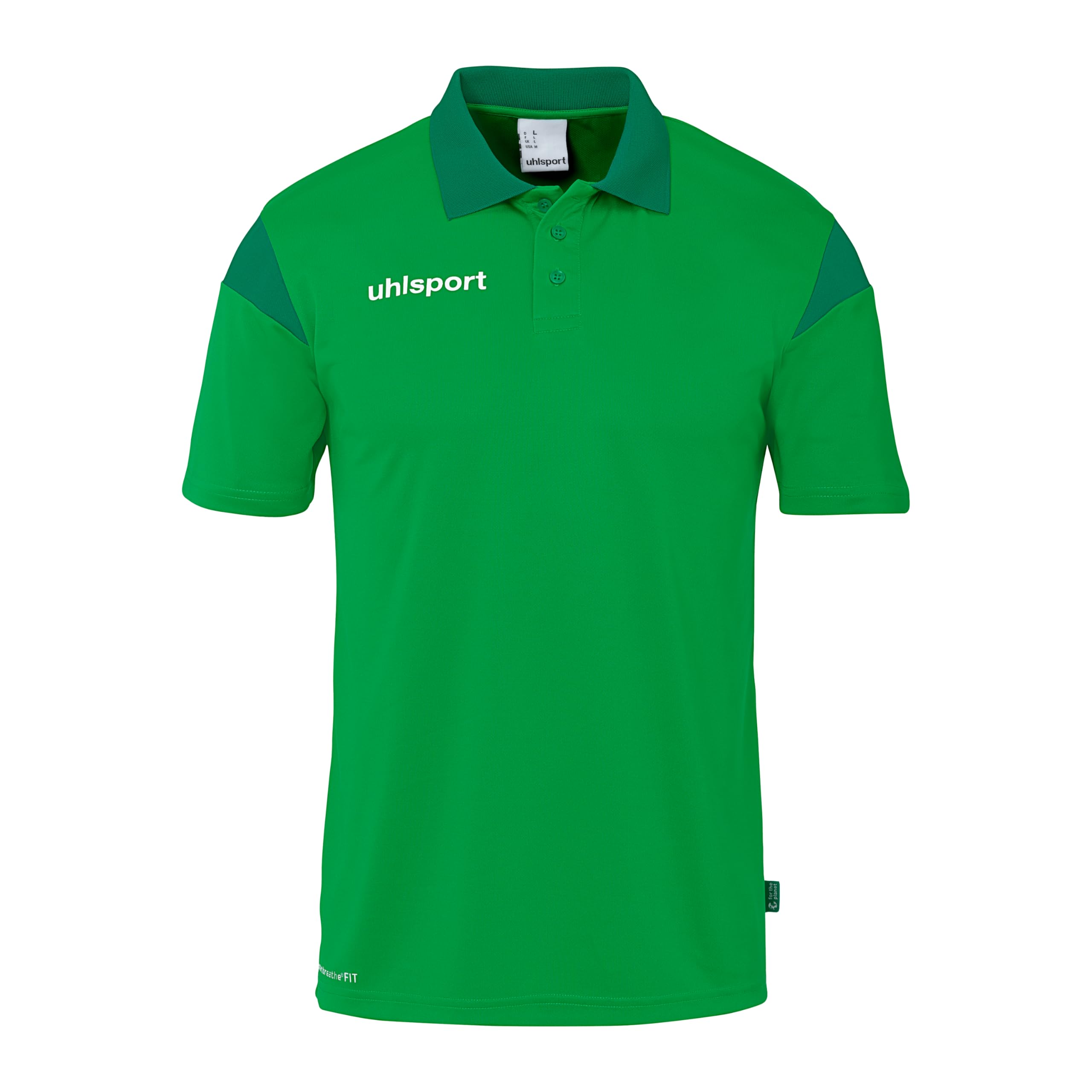 uhlsport Squad 27 Polo Shirt – Polo Shirt Men, Women and Children – T-Shirt with Polo Collar, Green/Lagoon, L