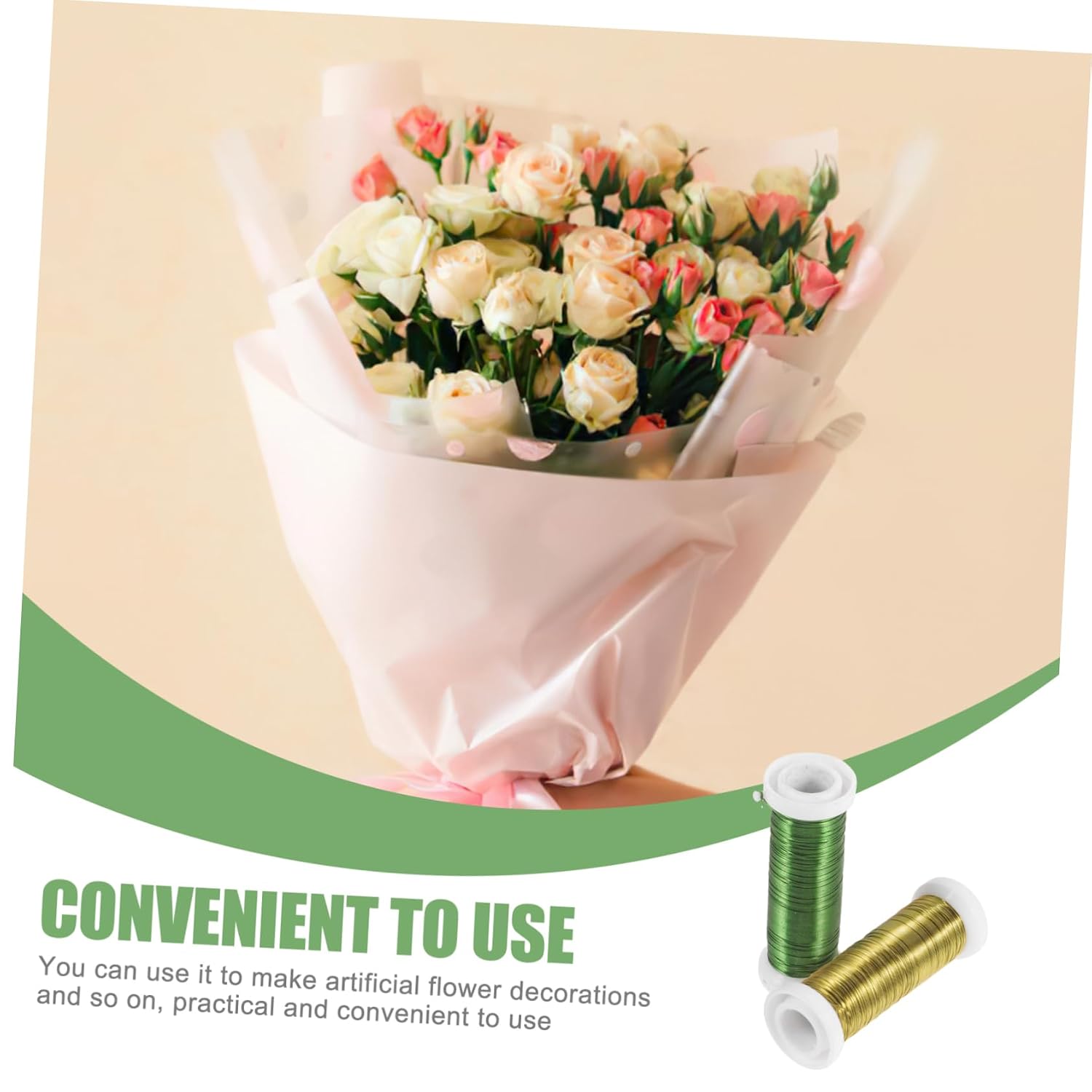 2rolls Florist Wire for Floral Arrangements for Wedding Stems for Bouquets Corsages and Crafts