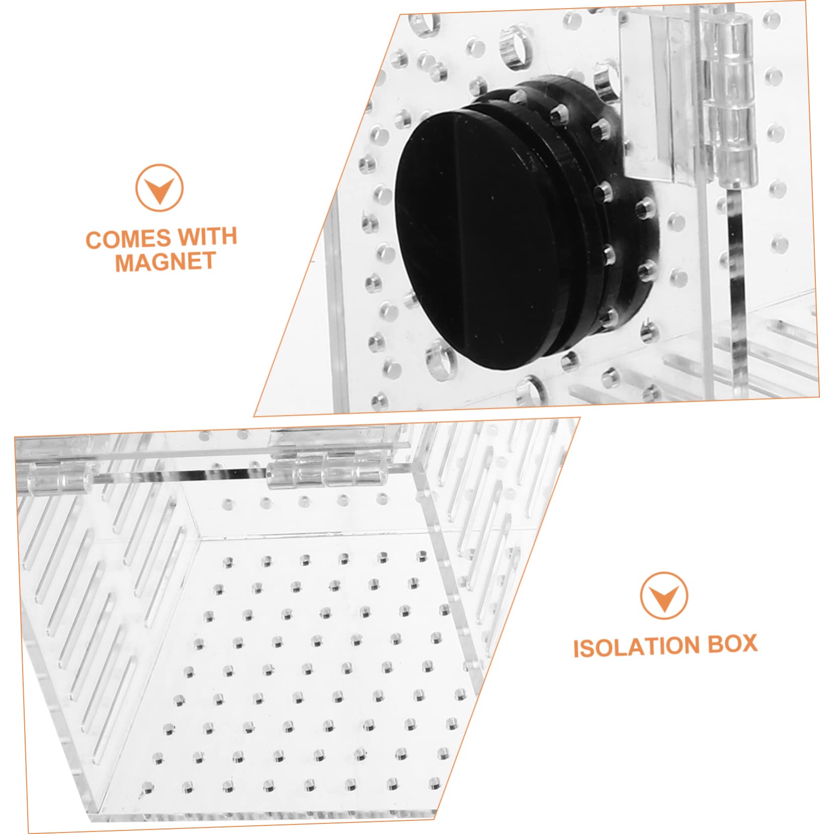 1pieza Caja De Aislamiento para Peces De Ventilación Incubadora para Cría De Peces Separador De Acuario Magnético Diseño Transparente Aumenta La Supervivencia De Alevines