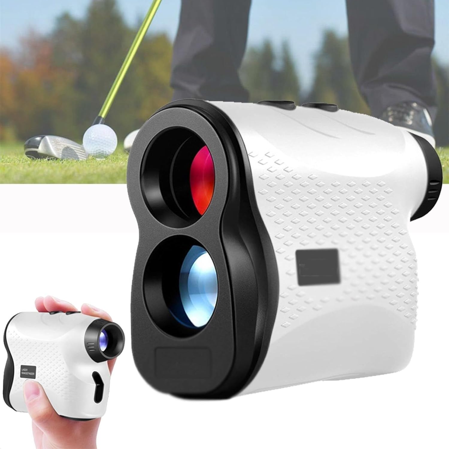 Laser Rangefinder, 500 Yards High-Precision Laser Range Finder Golf, 6X Magnification with Flag Pole Locking for Golf Hunting Rangefinder, Four Measurement Modes for Golfer