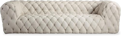 Kardiel Cumulus - Sofá moderno de mediados de siglo sarga vintage Varsity Cáñamo urbano, Varsity gris