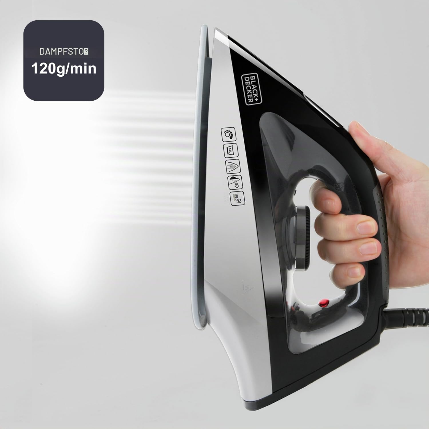 BLACK+DECKER Dampfgenerator BXSS2200E – 2200 Watt – 1,4 l Fassungsvermögen – Keramiksohle