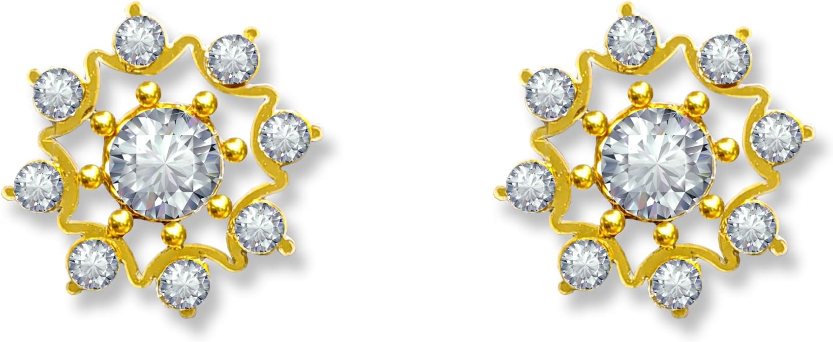 Comet Busters Handcrafted Non Piercing Ear Stickers Self Adhesive Earring Earstuds Stick Ons (ES01-2)