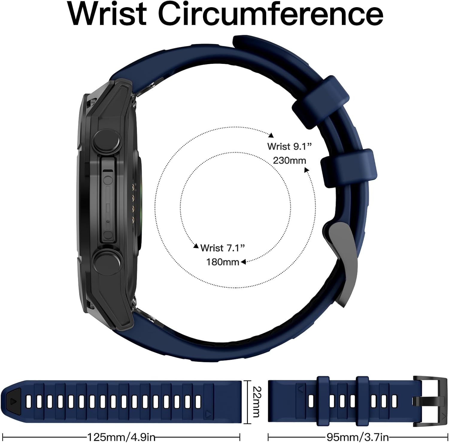 OVERSTEP Watch Bands Compatible with Fenix 8 Solar/Amoled 47mm 22mm Soft Siliocne Strap for Garmin Fenix 5/Fenix 5 Plus/Fenix 6/Fenix 6 Pro/Fenix 7 Smartwatch - Image 4