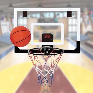 Mini cesta de basquete para quarto, marcador eletrônico com som fácil de destacar, economiza espaço. Cesta de basquete interna de fácil armazenamento para porta, para porta, parede de piscina