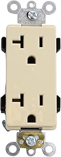 Leviton 16352-I Decora Plus Duplex Receptacle Straight Blade Commercial Grade, Ivory (10 Pack)