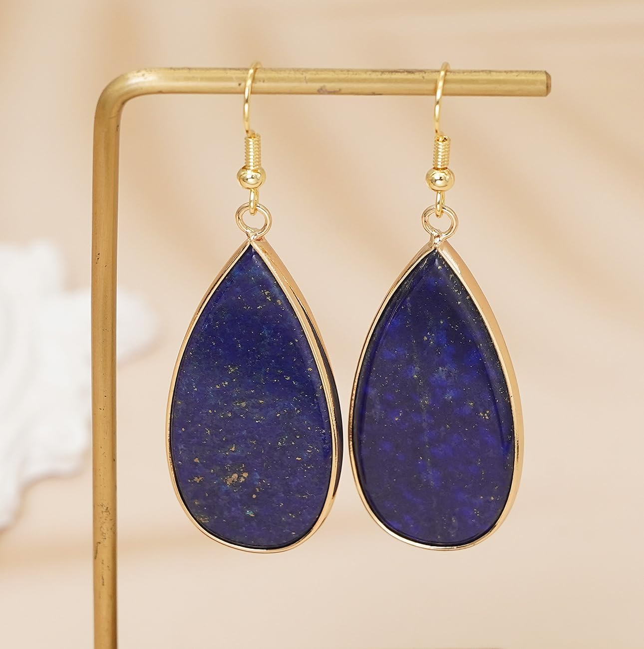 Natural Stone Earrings for Women Teardrop Dangle Earrings Crystal Statement Waterdrop Earring - Image 4