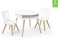Vista 9 de Delta Children Hudson - Juego de mesa de almacenamiento y sillas de 2 piezas, color blanco