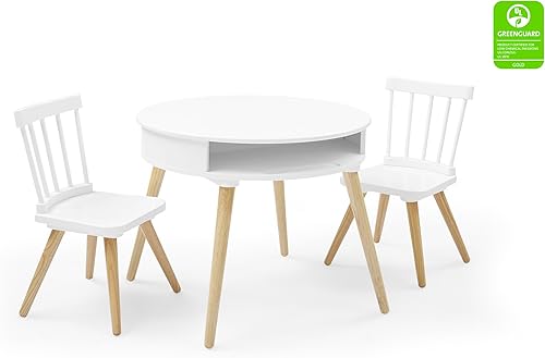 Miniatura 9 de Delta Children Hudson - Juego de mesa de almacenamiento y sillas de 2 piezas, color blanco
