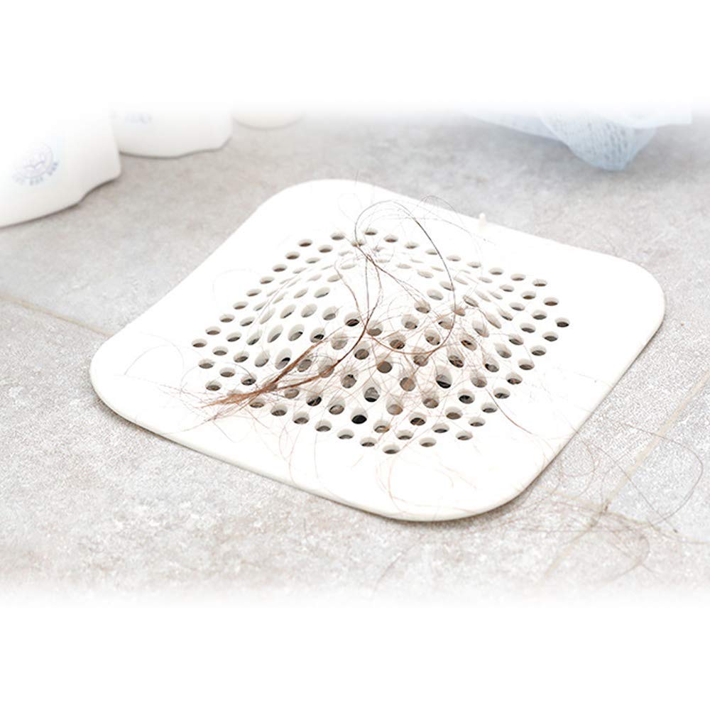 Bresuve Shower Drain Hair Cather, Silicone Tube Drain Hair Catcher Stopper Filter with Sucker for Bathroom Kitchen Rubber Bathtub Strainer Cover Hair Catcher（White） 3.9 x 3.9 inch