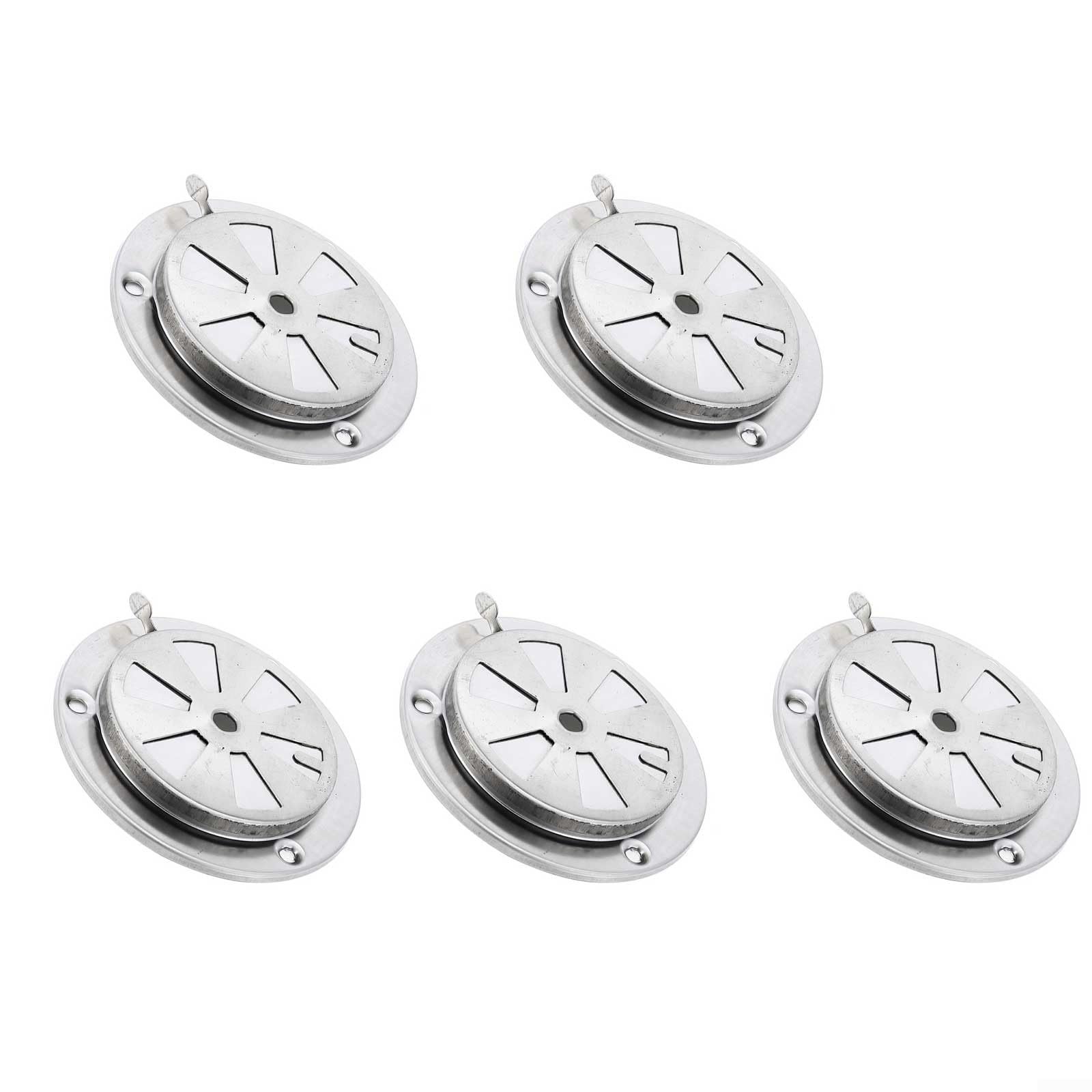 Adjustable Stainless Steel BBQ Grill Air Vent Damper, 5-Pack Replacement Parts for Exhaust, Easy Install, 9.5x9.5x3cm