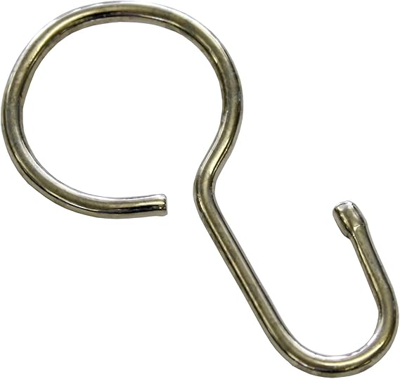 Anelli Per Tenda Gardinia - 10 Pezzi Per Bastoni Ø 16-20mm, Con Ganci Pieghevoli | Metallo Nero Opaco - Foto 4