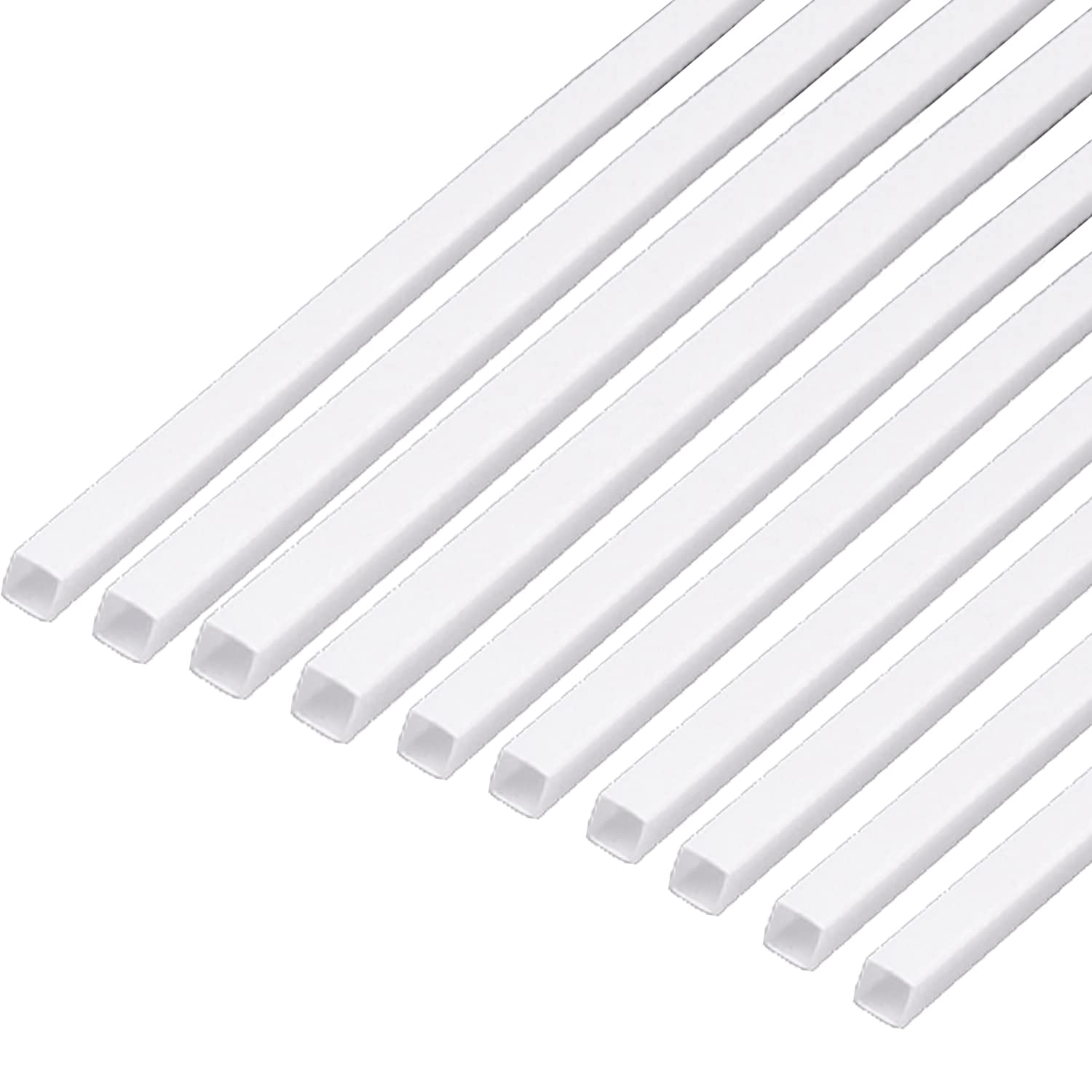 PHasz 10er-Pack ABS-Vierkantstäbe 500 Mm – Weiß, 0,5–5 Mm Seitenlänge, Ideal Für Modellbau & DIY