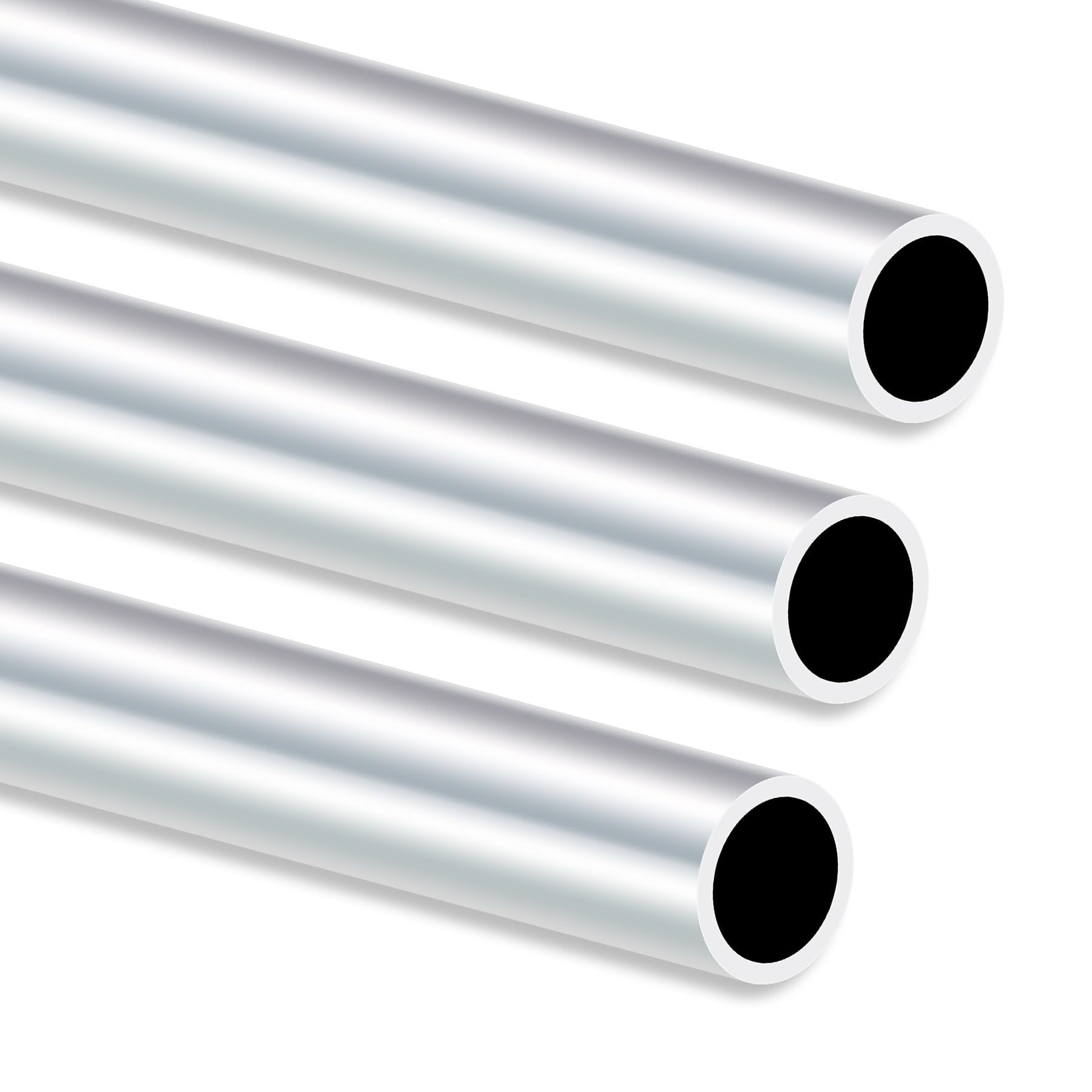 iMeistek 6063 Aluminium Round Tube, 250mm Length 20mm OD 16mm ID Seamless Straight Round Tubing for Industrial, Decorative, Architectural (3PCS)