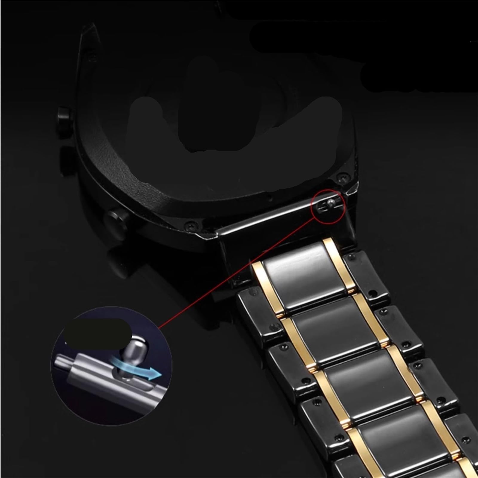 cinturino dell'orologio Classico cinturino in ceramica nero da lavoro unisex 20 mm 22 accessori for polsini sportivi casual