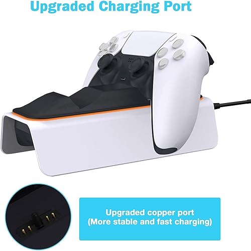 Miniatura 5 de NexiGo Dobe - Cargador de mando de PS5 mejorado estación de carga de Playstation 5 con indicador LED alta velocidad base de carga rápida para el