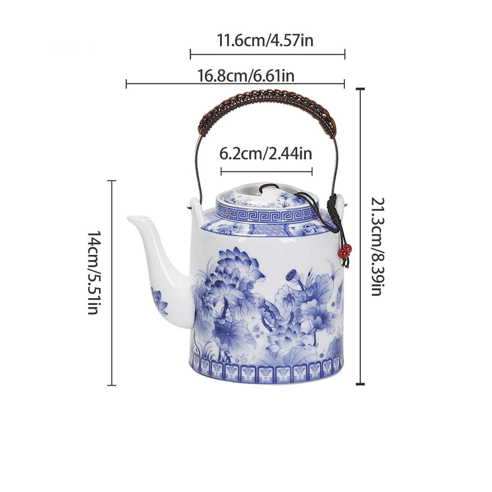 Czajnik O Dużej Pojemności Z Emaliowaną Białą Porcelaną Czajniczek