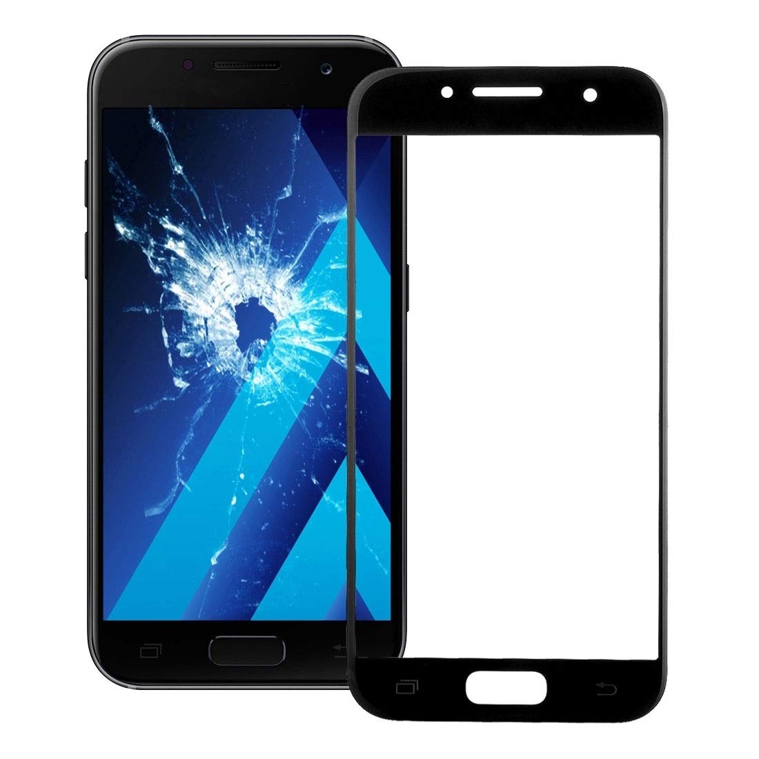 HJY AYCC Front Screen Outer Glass Lens for Galaxy A7 (2017) / A720 (Black) (Color : Black)