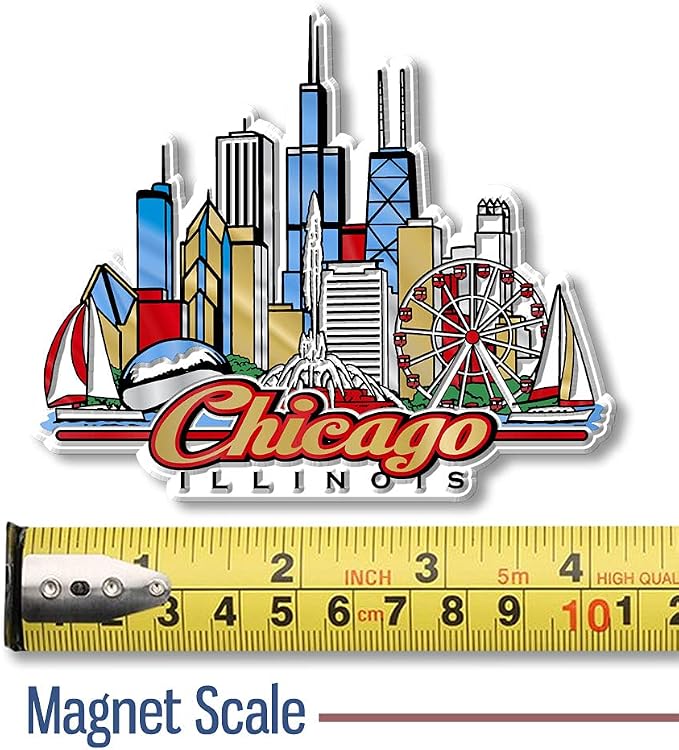 Imán decorativo Chicago City Classic Magnets 4.1 x 3.5 pulgadas miniatura 2