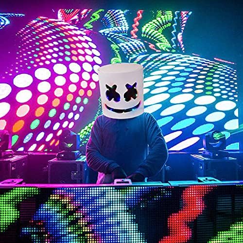 Halloween Multicolor Led DJ Marshmello Mask Light Up Dj Music Festival