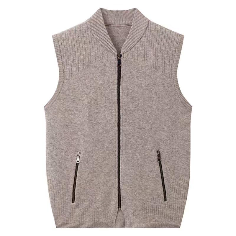 Men's cashmere undershirt 100% cashmere men's knitted pullover warm body zipper with pockets winter cardigan