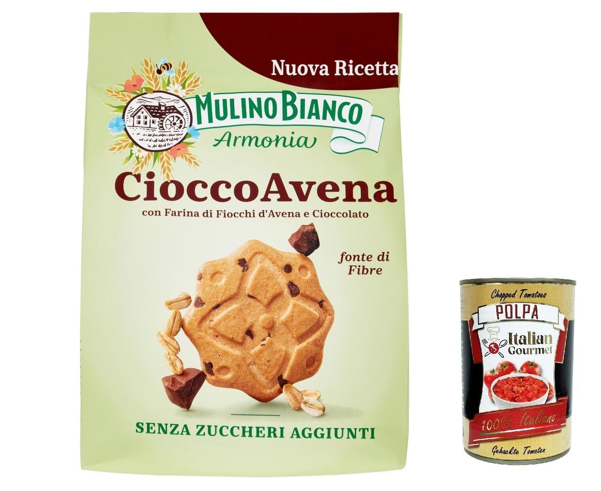 Italian Gourmet Bundle CioccoAvena Kekse 12x 270g + Italian Gourmet Polpa – Hafer-Schoko Frühstückskekse ohne Zuckerzusatz, Ballaststoffquelle, italienische Kekse, Vorrat 3,24kg